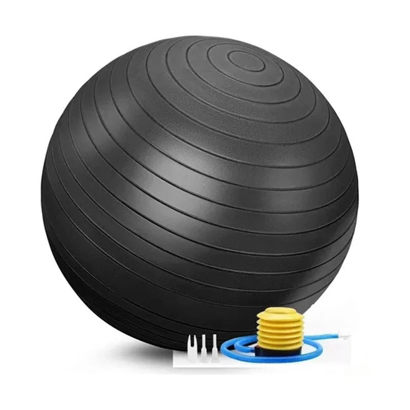 Gym Fitness Yoga Ball - Size: 55 cm/ 75 cm Black Colour