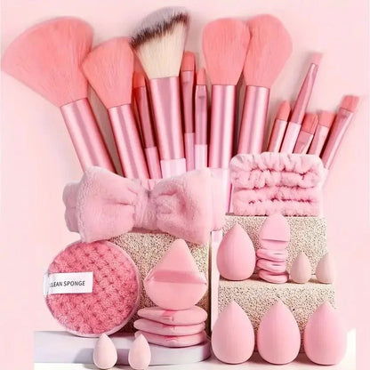 Soft Pink Makeup Brush Set for Flawless Application