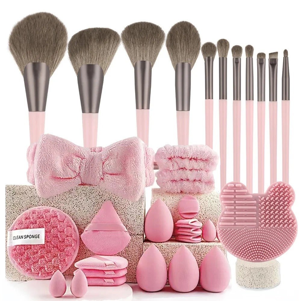 Soft Pink Makeup Brush Set for Flawless Application