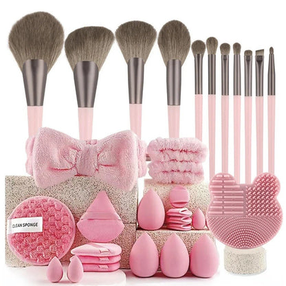 Soft Pink Makeup Brush Set for Flawless Application