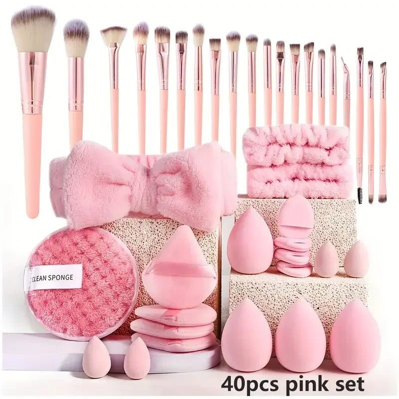 Soft Pink Makeup Brush Set for Flawless Application