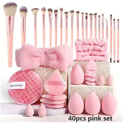 Soft Pink Makeup Brush Set for Flawless Application