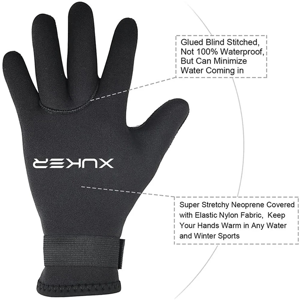 Water Sports Gear Equipment, Neoprene Scuba Diving Gloves (3 or 5 mm)