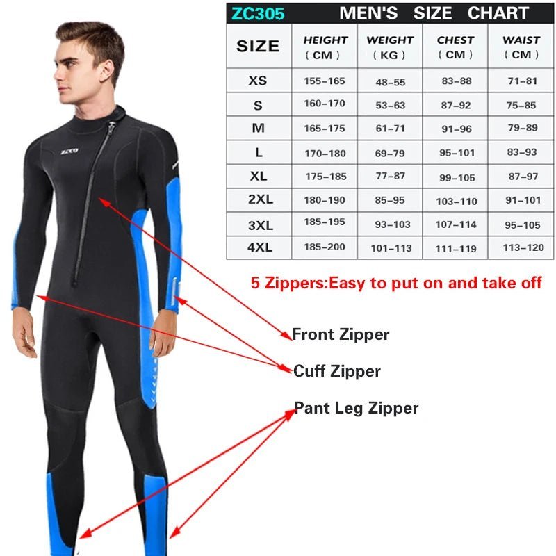 Water sports Gear & Equipment Unisex Kite Surf, Scuba Diving Wetsuit Neoprene (3 mm)