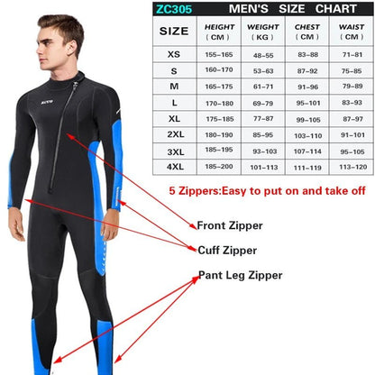 Water sports Gear & Equipment Unisex Kite Surf, Scuba Diving Wetsuit Neoprene (3 mm)