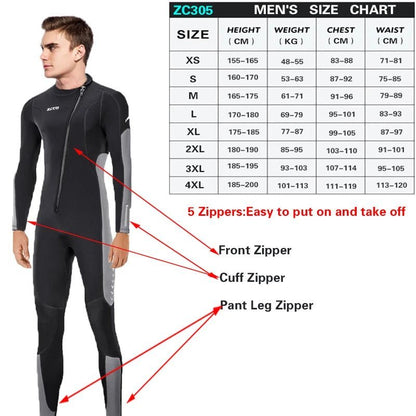 Water sports Gear & Equipment Unisex Kite Surf, Scuba Diving Wetsuit Neoprene (3 mm)