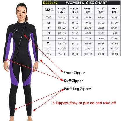 Water sports Gear & Equipment Unisex Kite Surf, Scuba Diving Wetsuit Neoprene (3 mm)
