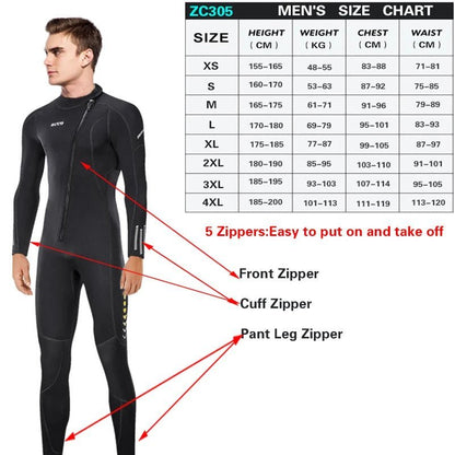 Water sports Gear & Equipment Unisex Kite Surf, Scuba Diving Wetsuit Neoprene (3 mm)