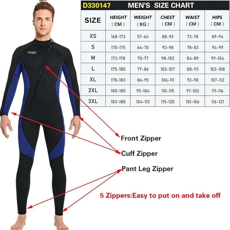 Water sports Gear & Equipment Unisex Kite Surf, Scuba Diving Wetsuit Neoprene (3 mm)