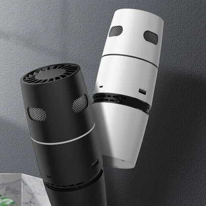 Wellness Air Purifier HEPA Filter Negative Ion Picture show white and black colour purifier offers gray carpet background