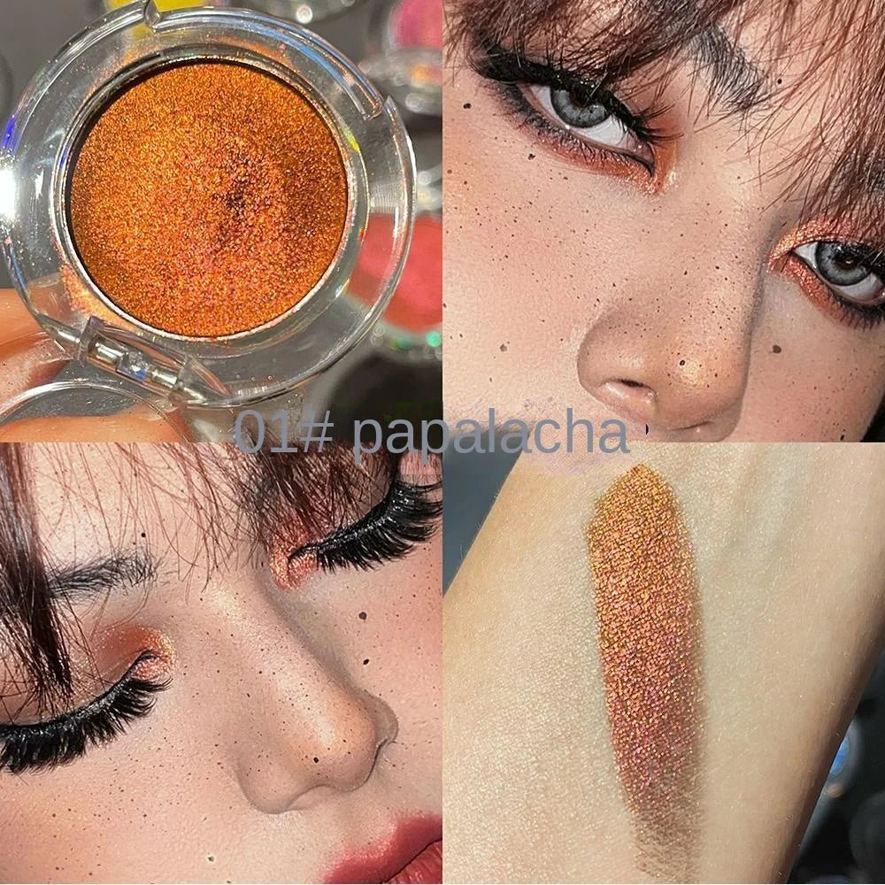 Wellness Bright Monochrome Eye Shadow Colour Picture show Colour type 1 Papalacha Fluorescent makeup on the lady eyelid