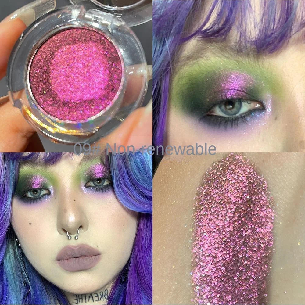 Wellness Bright Monochrome Eye Shadow Colour Picture show Colour type 9 Nonrenewable Red-pink Fluorescent makeup on the lady eyelid