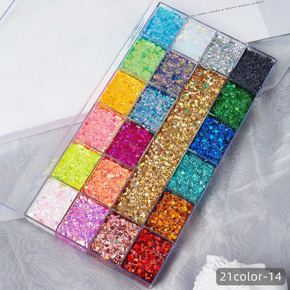 Wellness Chunky Glitter Eyeshadow Palette 21 colour offers