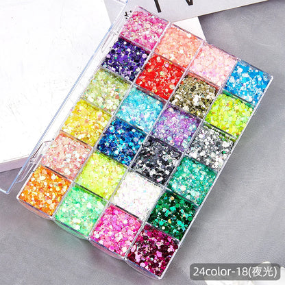 Wellness Chunky Glitter Eyeshadow Palette 24 colour offers Fluorescent set