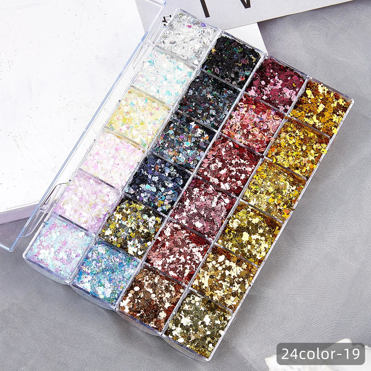 Wellness Chunky Glitter Eyeshadow Palette 24 colour offers Luminous set
