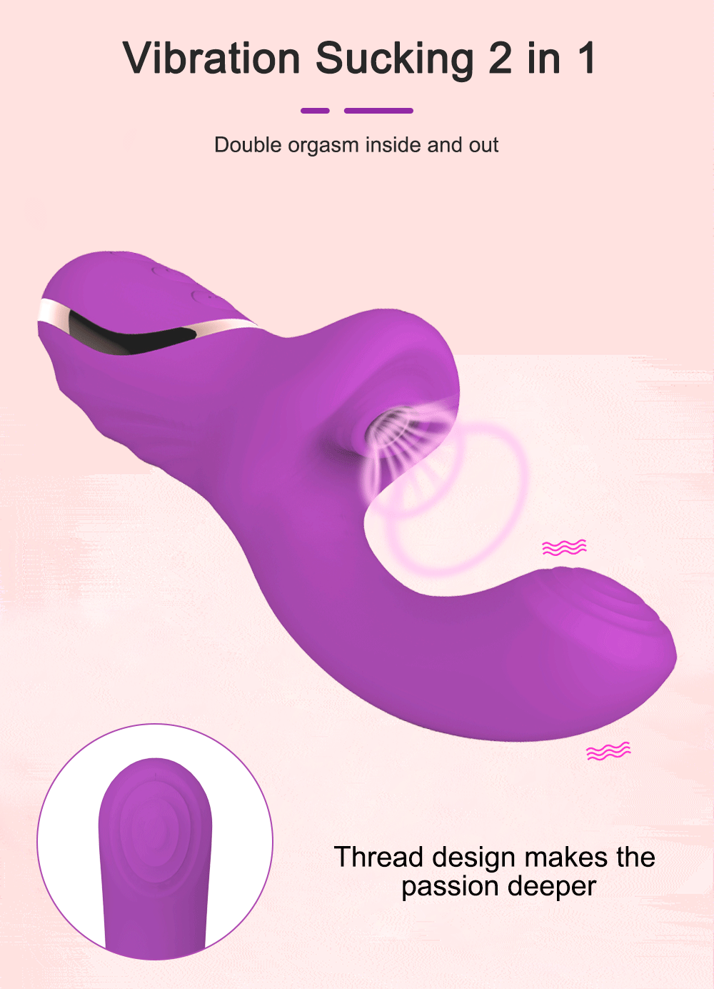 Wellness Clitoral Vibrator picture show the Purple colour vibrator, NO storage box offers, clitoral vibration mode activated