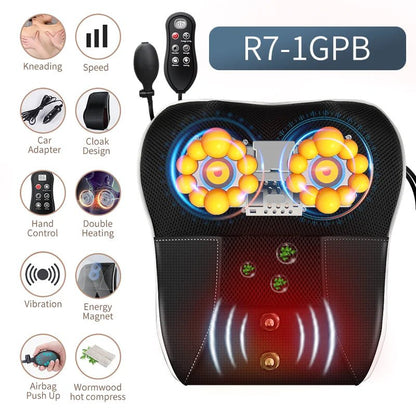 Wellness Electric Shiatsu Head Neck Cervical Traction. Pictures show all details of the product model R7-1GPB. 