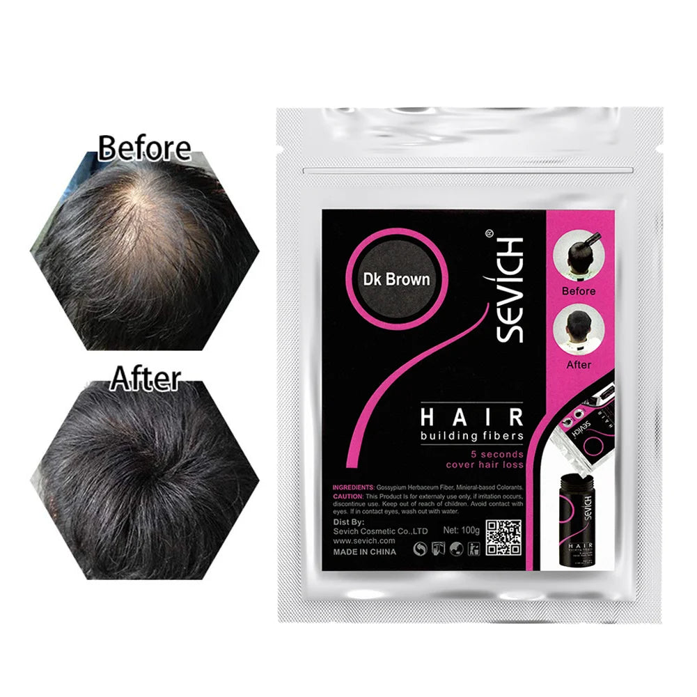 Wellness Hair Fibres Colours Keratin Hair Building Powder before and after use Picture