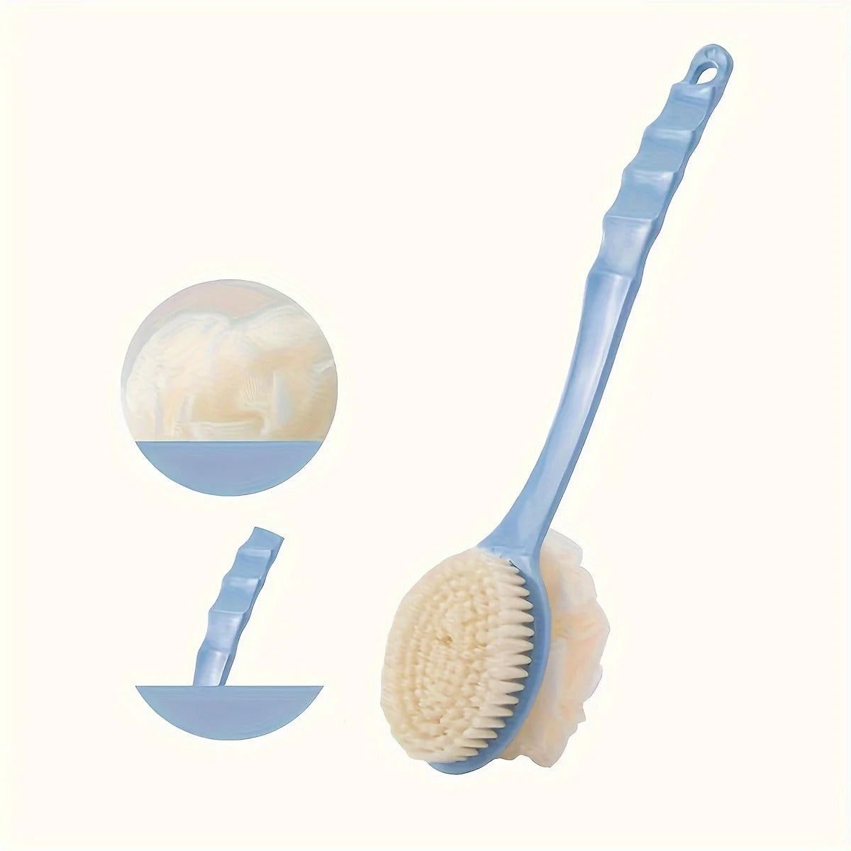 Wellness Long Shower Brush Back Massage for Geisha Sky Blue Colour