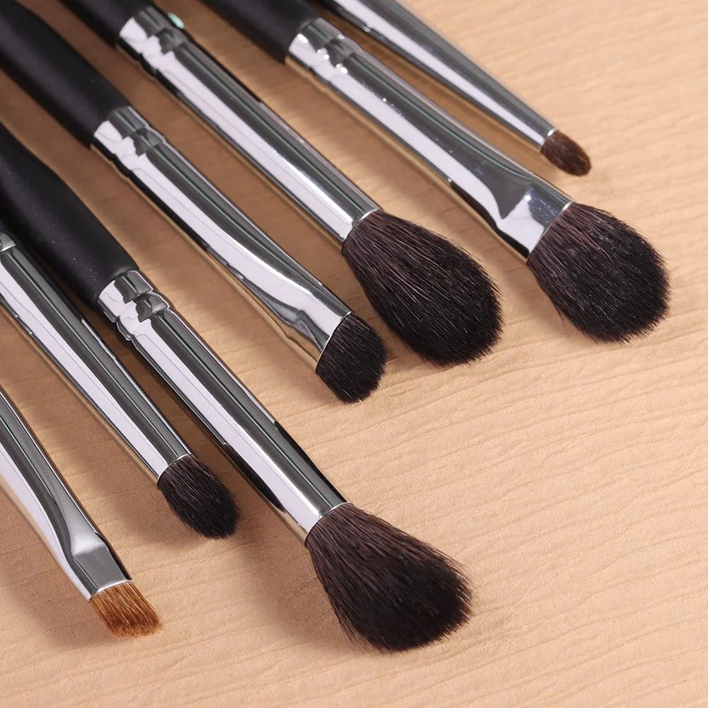 Wellness Natural Eye Makeup Brushes Set (7 pieces, Bristles) shown 