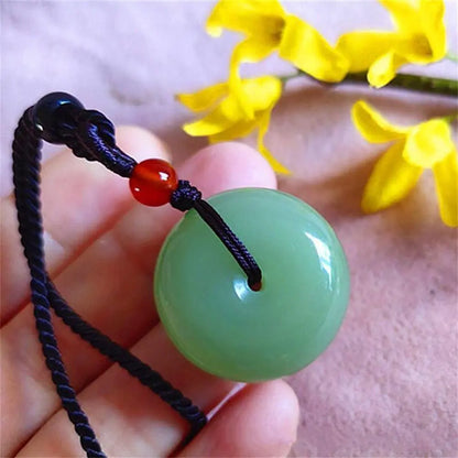 Wellness Natural Light Green Jasper Health Pendant