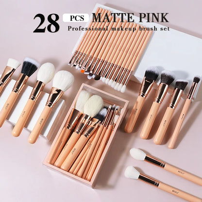 Wellness Pink Makeup Brushes 28 Pieces offers Shown in a staggered pattern