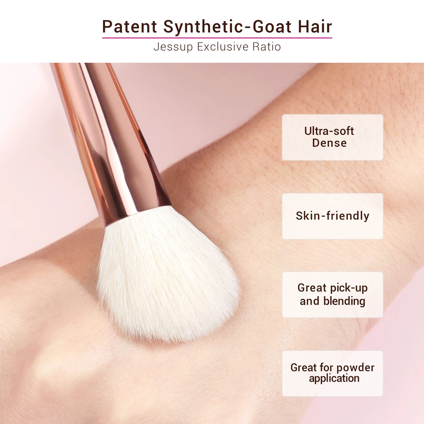 Wellness Professional Makeup Brushes Set Patent Synthetic-Goat Hair (Dense, ultra-soft, Skin-friendly)