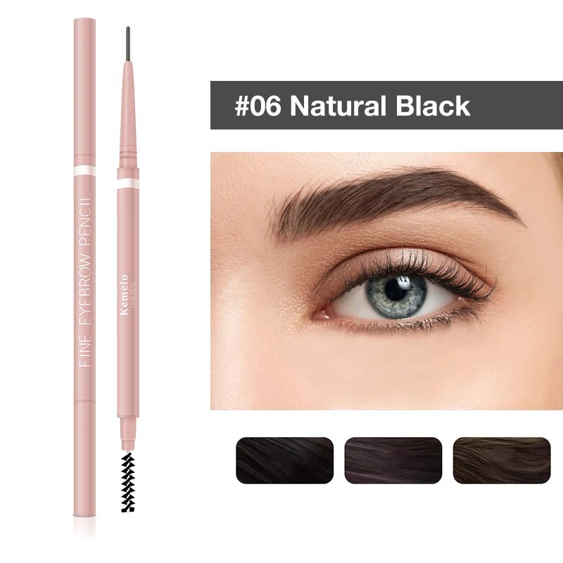 Wellness Ultra Fine Double Ended Eyebrow Professional Pencil 1.5 mm One (1) piece offers Natural Black Colour Number 06 show and on a lady eye