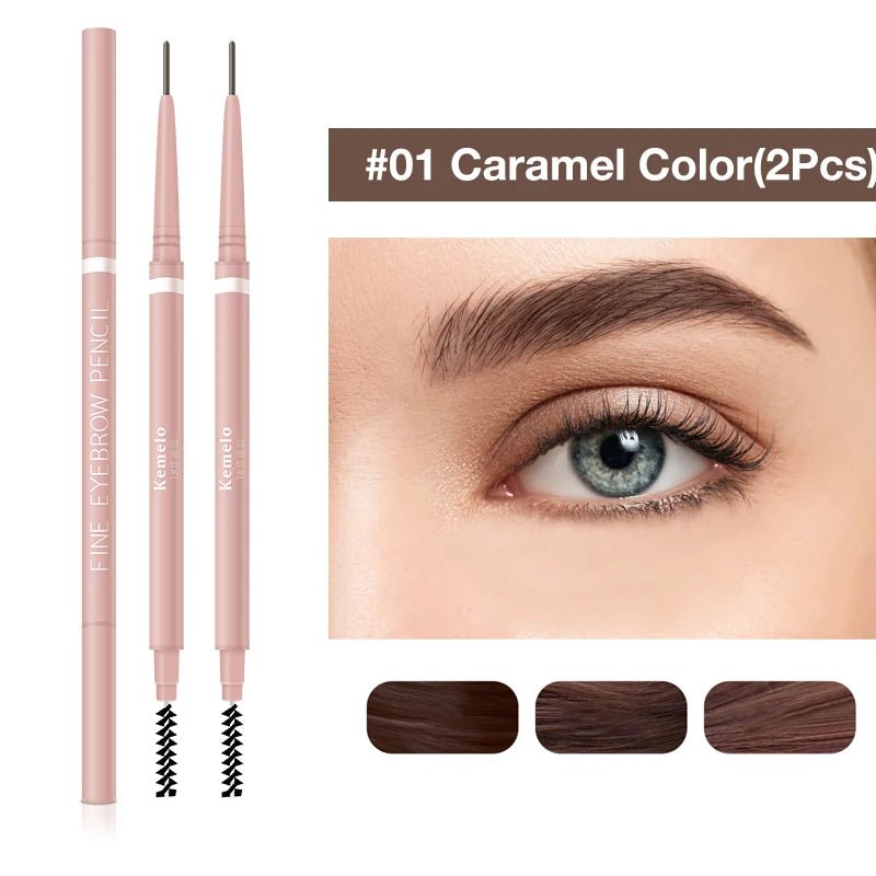 Wellness Ultra Fine Double Ended Eyebrow Professional Pencil 1.5 mm Two (2) pieces offers Caramel Colour Number 1 show and on a lady eye