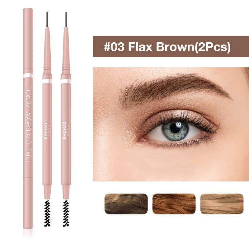 Wellness Ultra Fine Double Ended Eyebrow Professional Pencil 1.5 mm Two (2) pieces offers Flax Brown Colour Number 03 show and on a lady eye