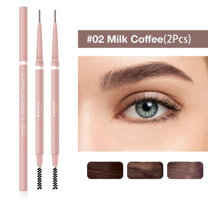 Wellness Ultra Fine Double Ended Eyebrow Professional Pencil 1.5 mm Two (2) pieces offers Milk Coffee Colour Number 2 show and on a lady eye