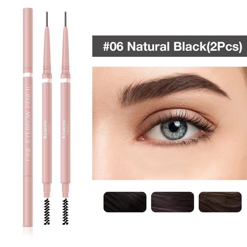 Wellness Ultra Fine Double Ended Eyebrow Professional Pencil 1.5 mm Two (2) pieces offers Natural Black Colour Number 06 show and on a lady eye