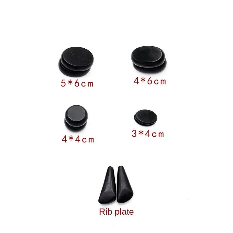 Massage Therapy Basalt Massager Black Stones Set (20 Pieces/Set)