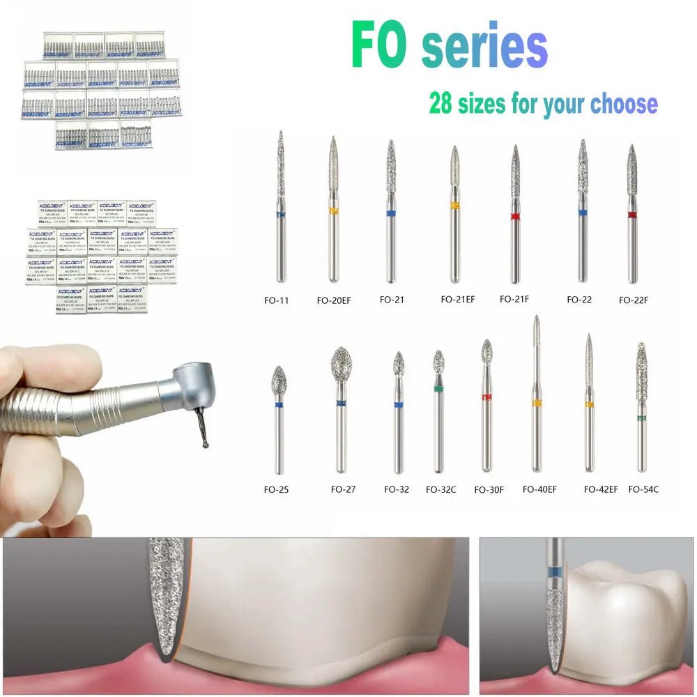 Dentistry Supplies & Equipment 10 pcs Flame Dental Diamond Burs FO Series 28 sizes for you to choose