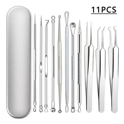 Health care products Acne Blackhead Remover Tools Very sharp head 11 pieces and Storage Box Offers shown