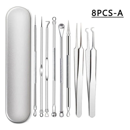 Health care products Acne Blackhead Remover Tools Very sharp head 8 pieces and Storage Box Offers shown