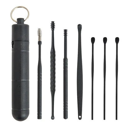 Health care products Ear Cleaner Earwax Removal Tool 7 Pieces/set Black Colour with storage plastic box
