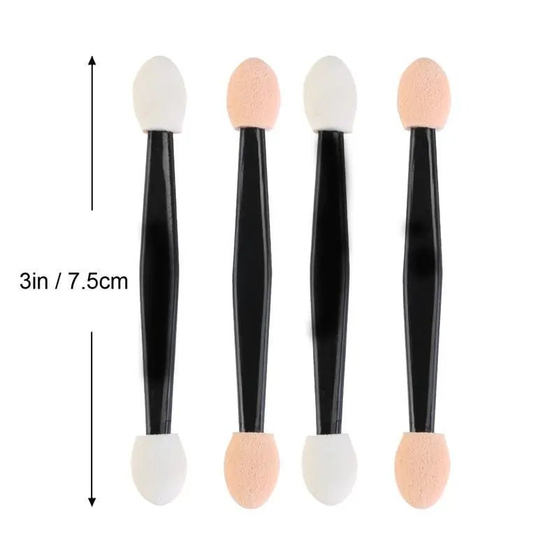Jem Wellness Collection Makeup Disposable Eyeshadow Brush Dual Sided 5/50 Pieces Sizes of dual brush Black handle Plastic