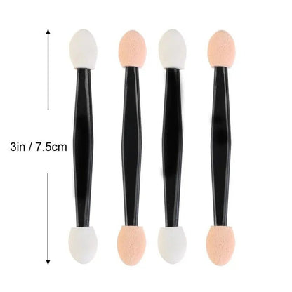 Jem Wellness Collection Makeup Disposable Eyeshadow Brush Dual Sided 5/50 Pieces Sizes of dual brush Black handle Plastic