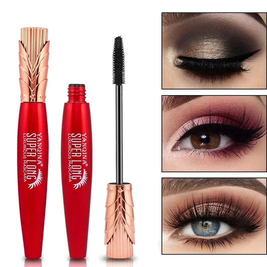 Jem Wellness Collection Makeup Waterproof 4D Silk Fibre Mascara Lengthening 3 picture of a woman eye with the product use