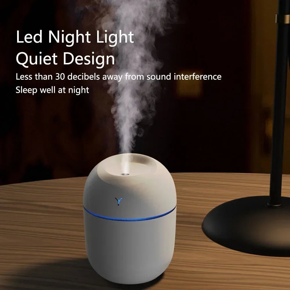Jem Wellness Collection Mini Air Humidifier Aroma Essential Oil Diffuser Car 250ml White Colour in use