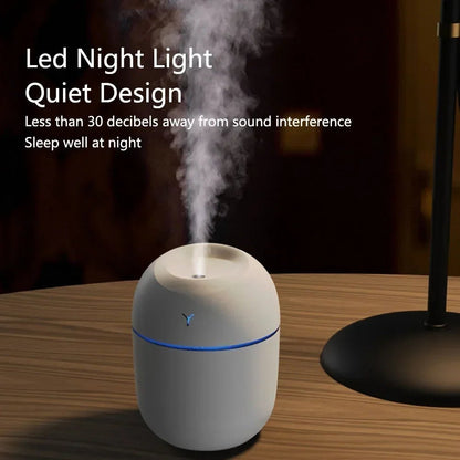 Jem Wellness Collection Mini Air Humidifier Aroma Essential Oil Diffuser Car 250ml White Colour in use