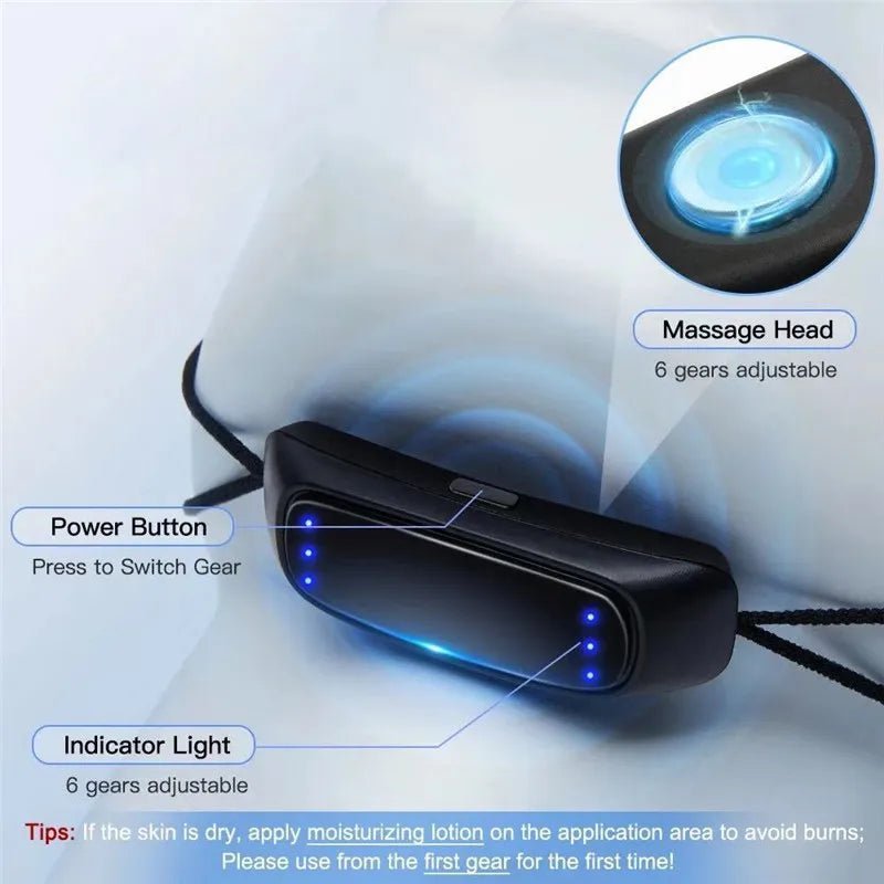 Personal Health Care Anti Snoring Portable Device USB cable Massage Head Power button and indicator light shown